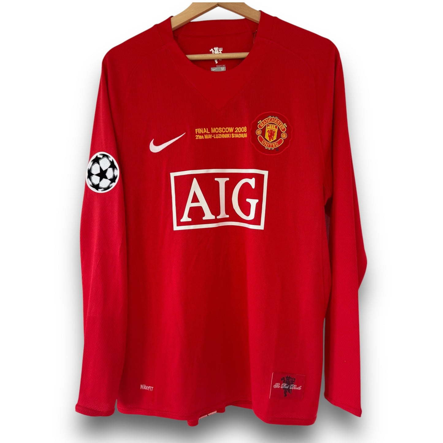 Manchester United 2007-2008 Home Long-Sleeve UCL Final Jersey