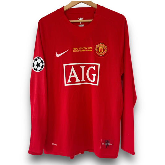 Manchester United 2007-2008 Home Long-Sleeve UCL Final Jersey