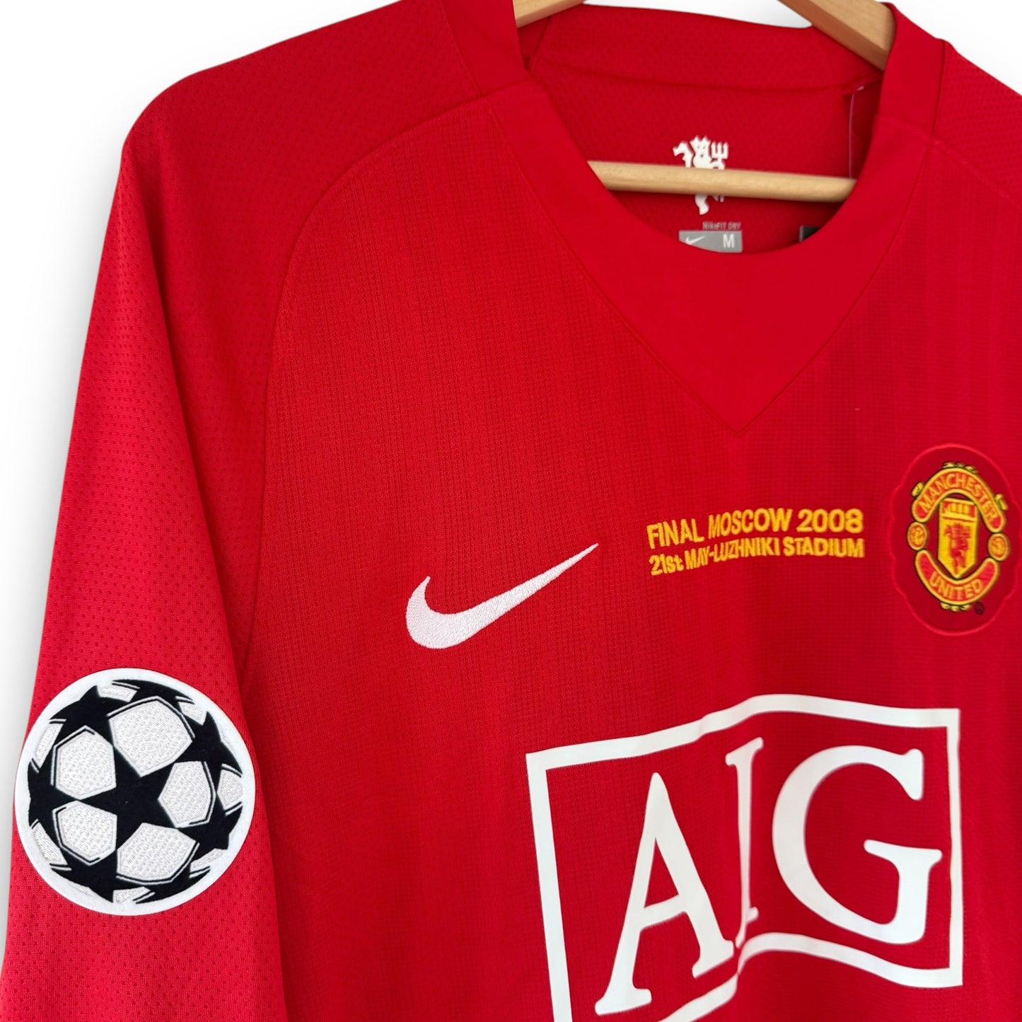 Manchester United 2007-2008 Home Long-Sleeve UCL Final Jersey