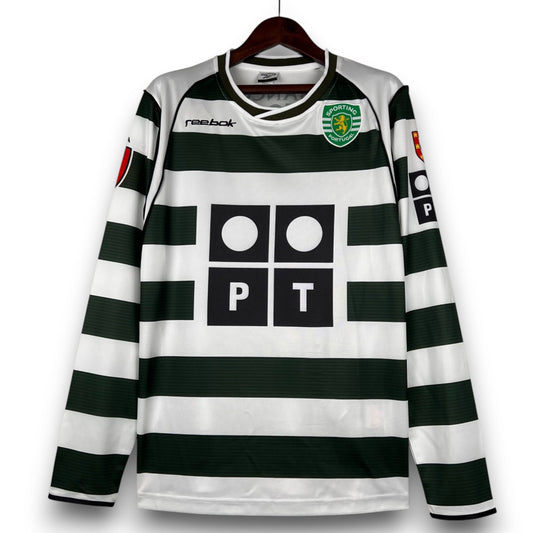 Sporting Lisbon 2001-2002 Home Long Sleeve Shirt
